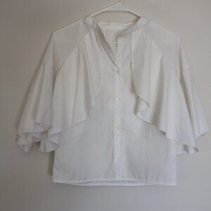 GRL Japan White Blouse with Cape feature